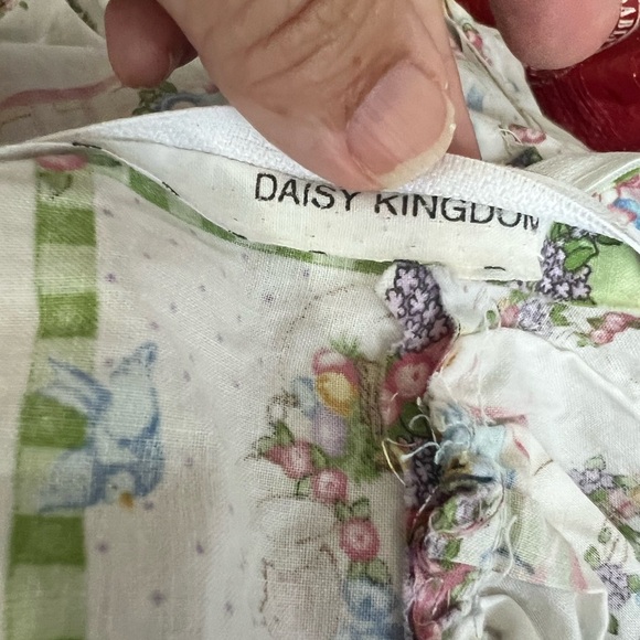 Daisy Kingdom Girls Dress Easter Parade Rabbit Puff Sleeves Bunny 7-8 Handmade - Picture 5 of 6